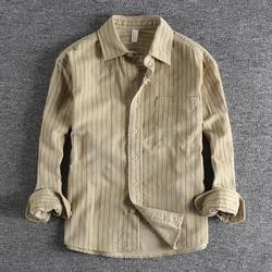 New fine grain corduroy washed fabric long-sleeved shirt men's comfortable loose all-match casual shirt coat