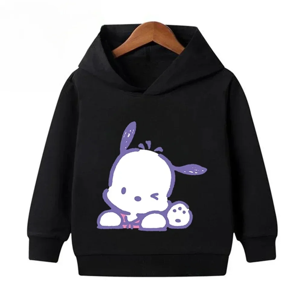 Pochacco Printed Cotton Hoodie for Girls and Boys Long Sleeved Sportswear for Autumn and Winter Sanrio Sportswear Cartoon Top