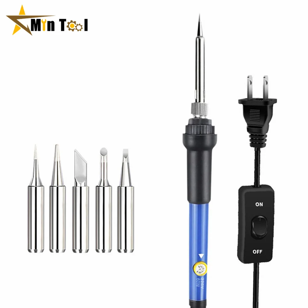 

60W Temperature Electric Soldering Iron 220V 110V Welding Solder Rework Station Heat Pencil Tips Repair Tool