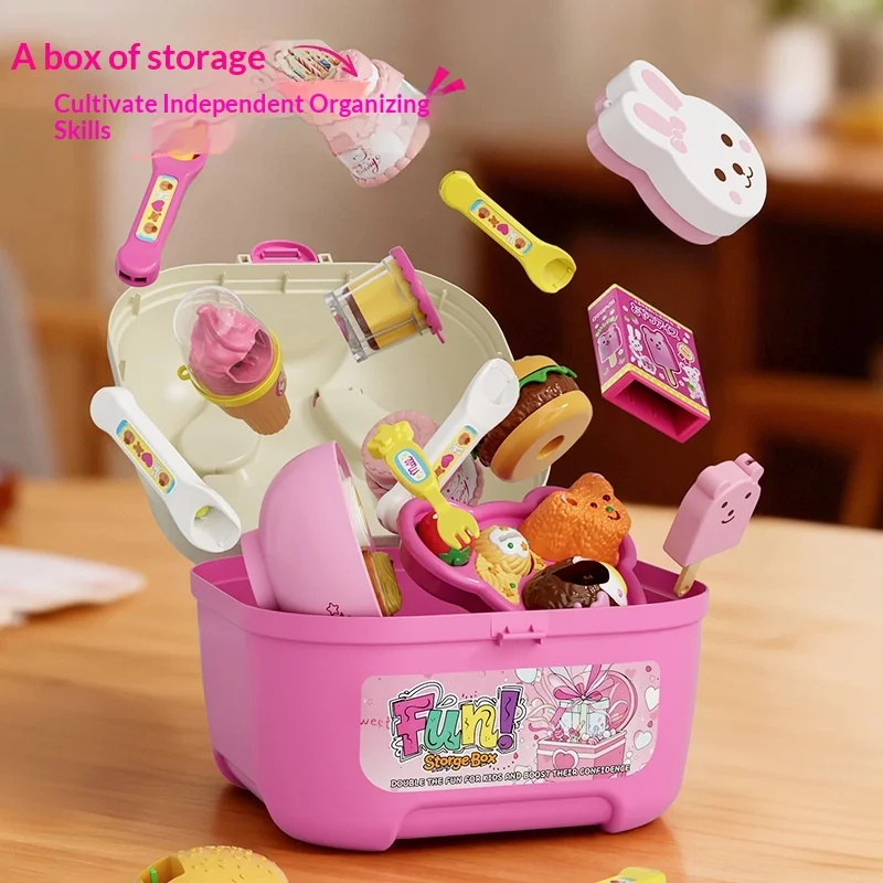 Pudding Feeding Toy Jelly Strawberry Pudding Storage Box Set Toy