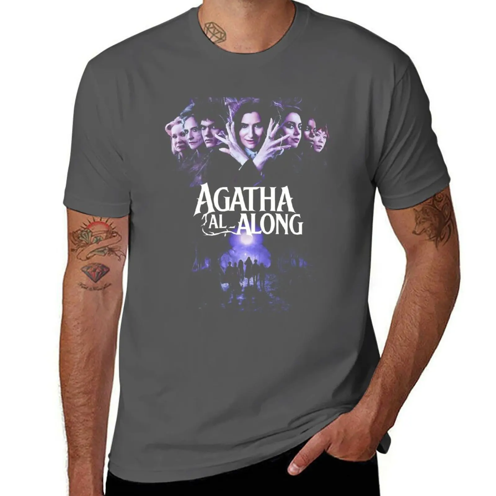 

Agatha Witches Road Vintage T-Shirt Work Basic Short Sleeve Top