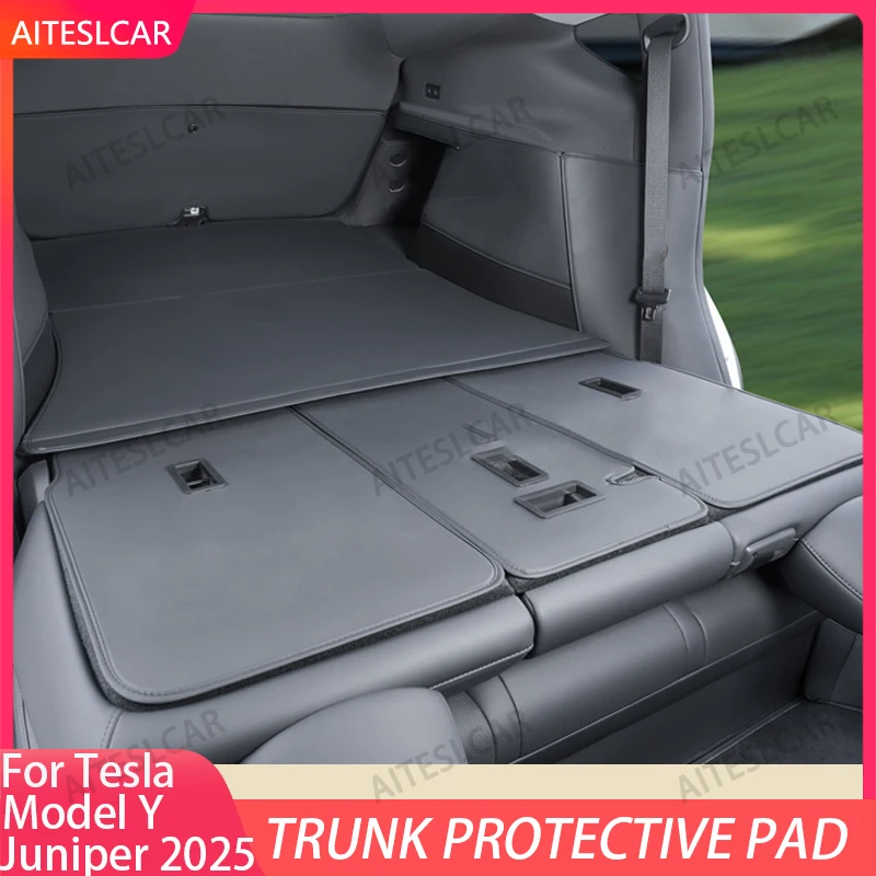 

AITESLCAR For Tesla New Model Y Launch 2025 Juniper 2025+ Back Trunk Mat Carpet Waterproof Weather-resistant Pads Layer Mats