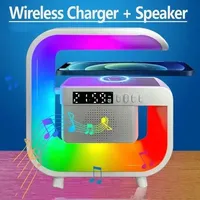 Multifunction Wireless Charger Stand 5.0 Bluetooth Speaker Fm Tf Rgb Night Light Fast Charging Station For Samsung Iphone Xiaomi