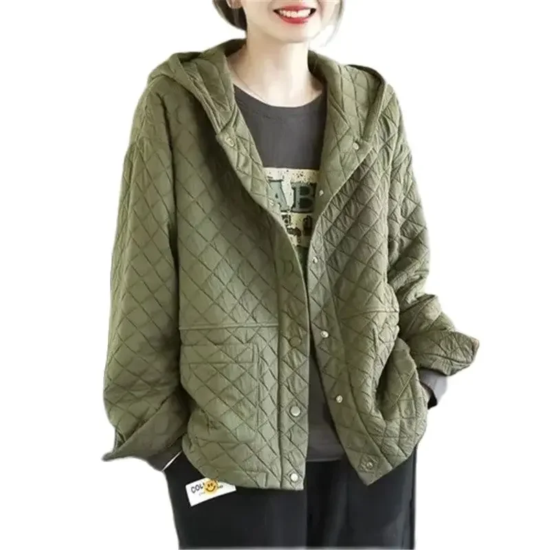 

Pop Casual Hooded Thin Light Outerwear Cotton-Padded Jacket Coat Women's Autumn And Winter 2022 New Loose Fashion Warm Cotton Co