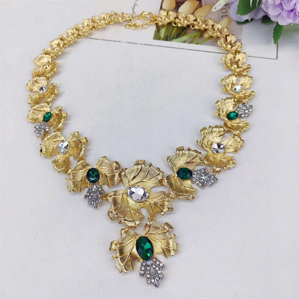ESALE Luxury 18K Gold Plated Jewelry Set Layered Petal Design Nigeria Brazilian Wedding Jewelry For Mother & Friends Best Gifts