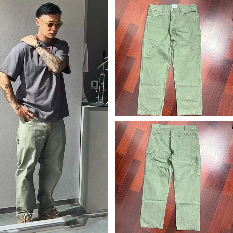 

Retro Waed Wooutter Straight Leg Casual Pants Limited Edition Men's Faion Straight Tube Cotton Workwear Trousers