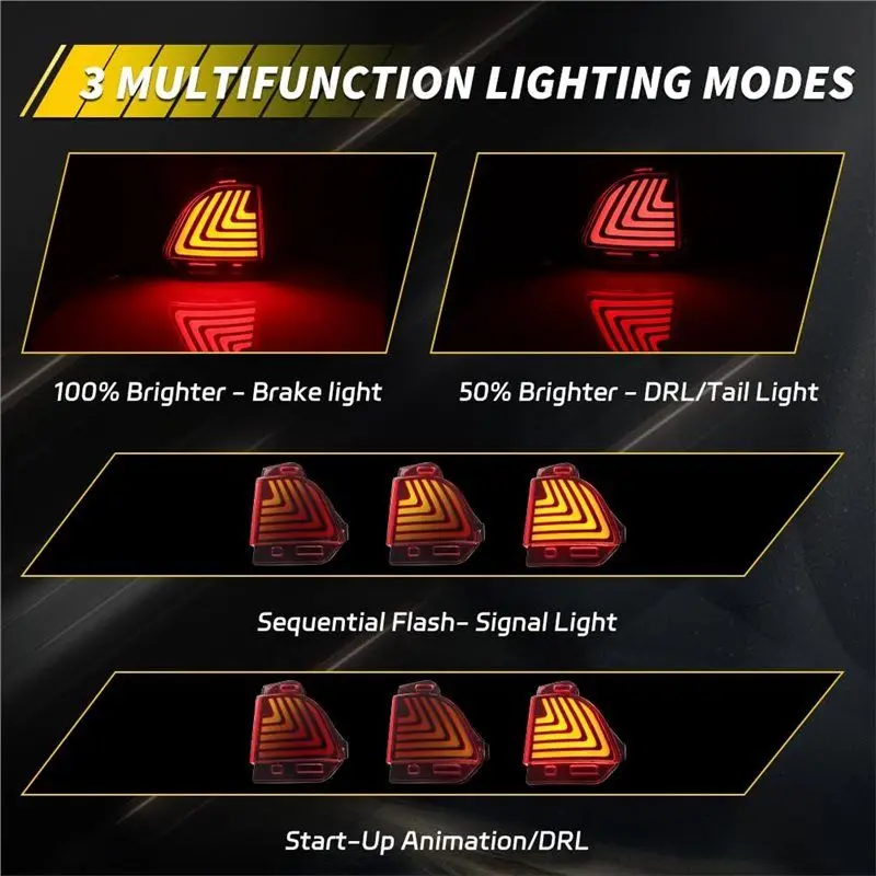 Ingenious-Sequential Turn Signal Brake Light Rear Bumper Reflector Tail Lamp For Lexus LX570 2016-2019