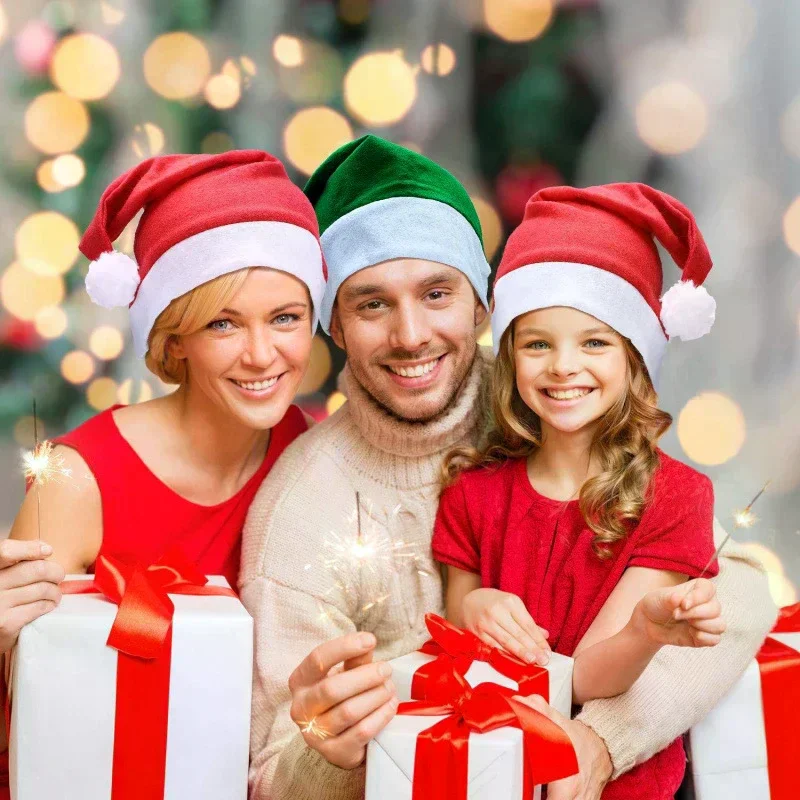 Świąteczna pluszowa czapka Świętego Mikołaja, nowatorska czapka, akcesorium do ubrań świątecznych dla dzieci, rekwizyt do przebierania, dekoracja, prezent dla Świętego Mikołaja, artykuły na przyjęcie.