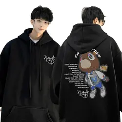Rapper Kanye West Graduation Graphics felpe con cappuccio maschile vestiti neri Cool Gothic Streetwear uomo Hip Hop Fashion felpa oversize