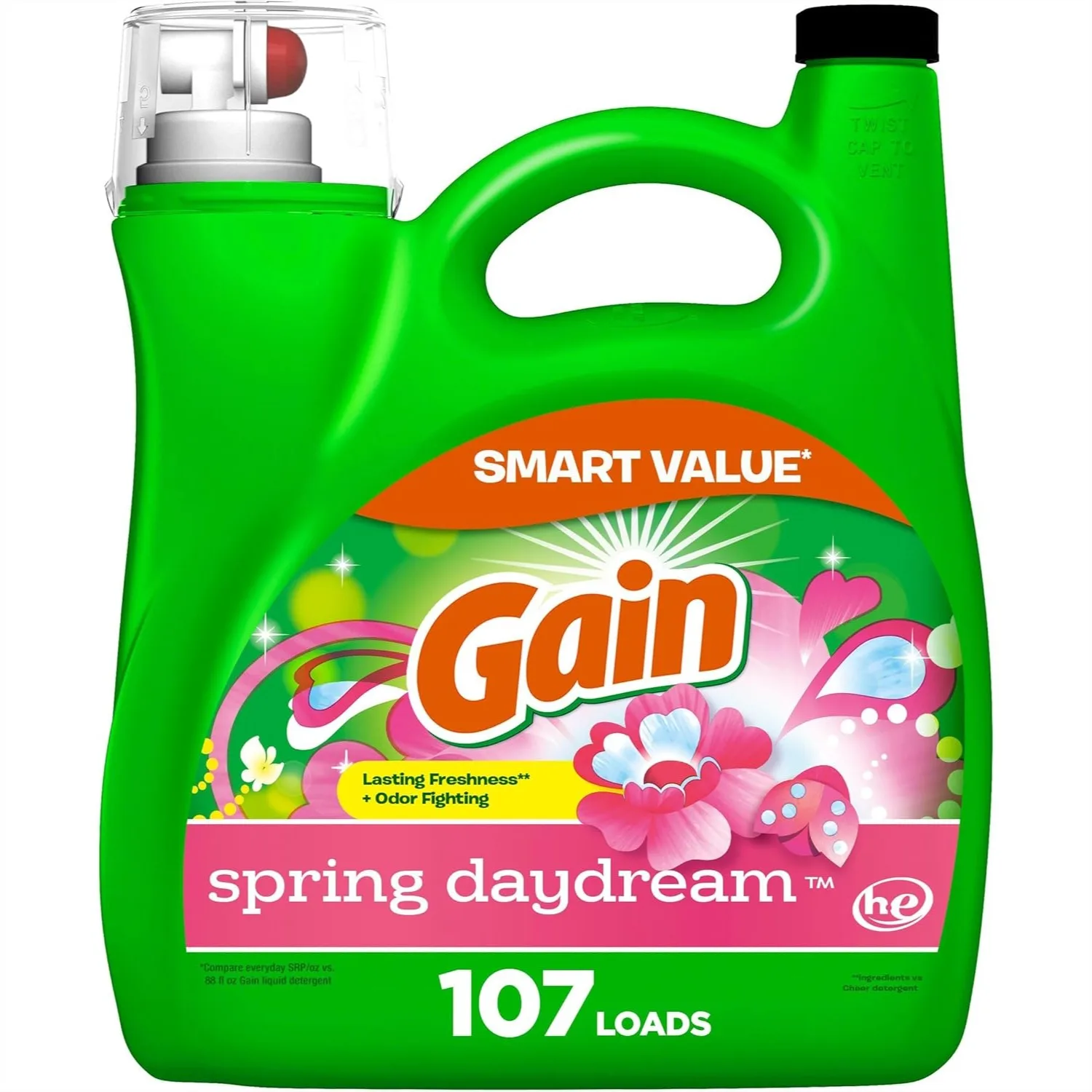 

Liquid Laundry Detergent, Spring Daydream Scent, 154 fl oz, 107 Loads, Freshness & Odor Fighting, HE Compatible