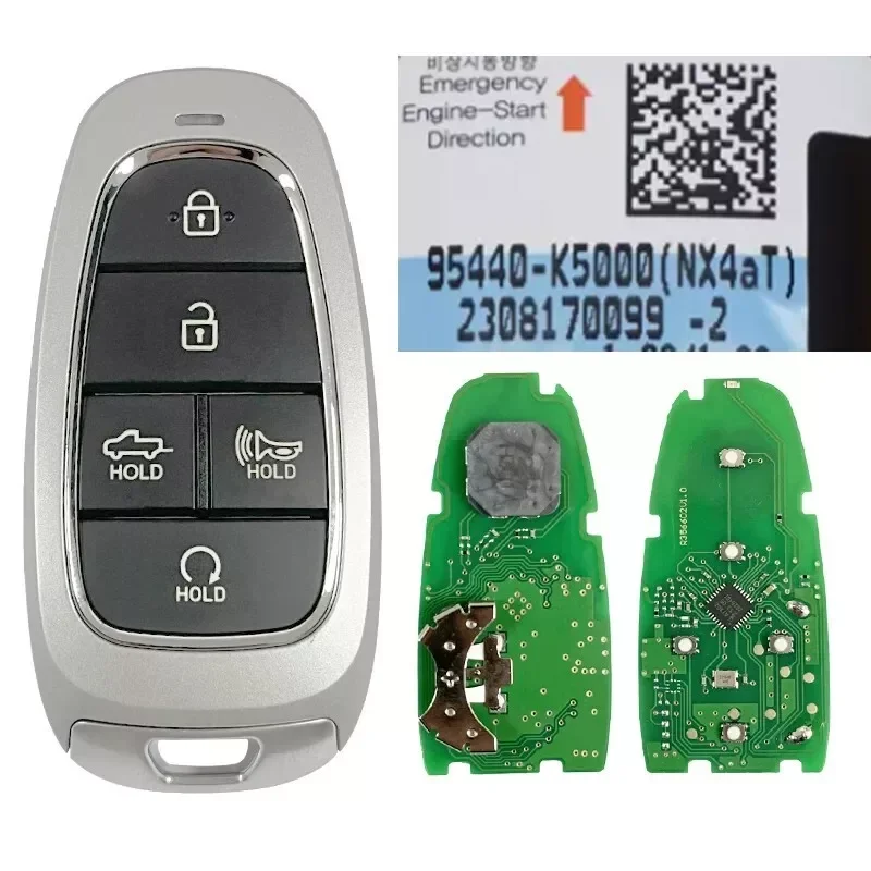 

KEYECU Replacement Smart Proximity Remote Key FOB 5Button ID47 Chip 433MHz for Hyundai Santa Cruz 2021-2023 95440-K5000