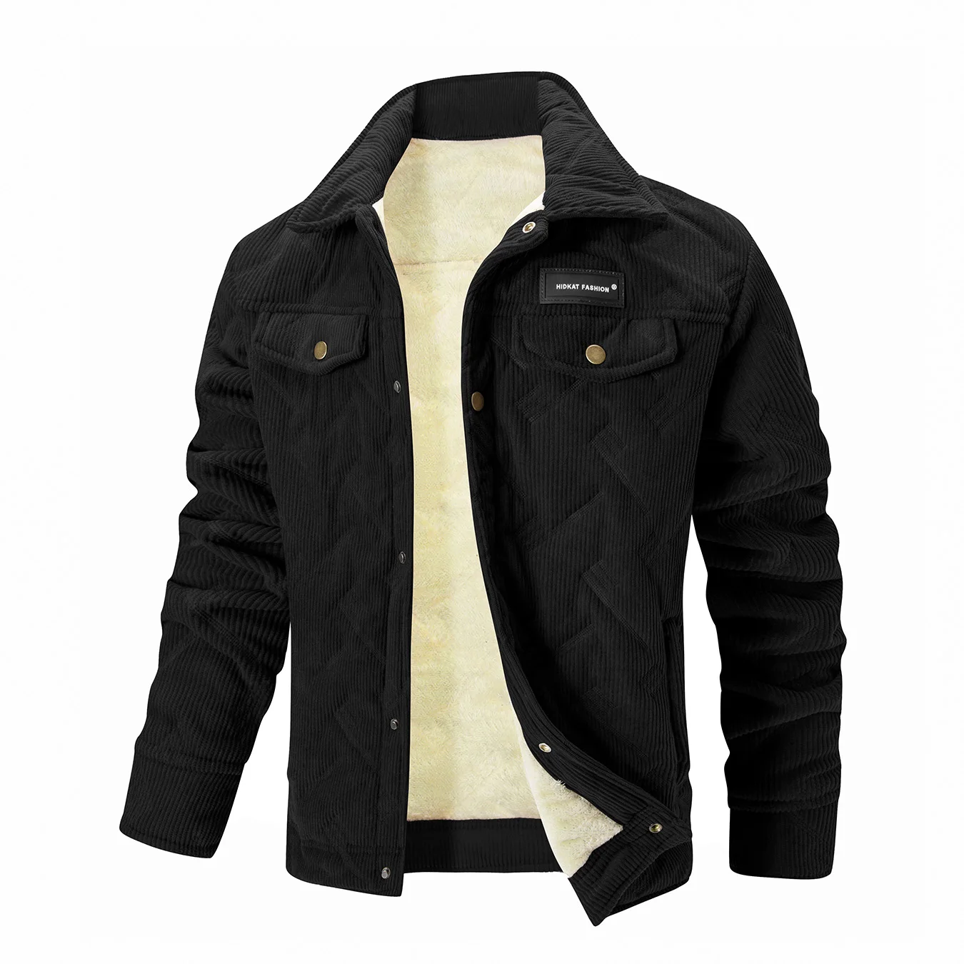 Corduroy Winter Jacket for Men Thick Polar Fleece Coat Outdoor Quality Work Jacket Warm Cargo Jacket Man Fashion Autumn Outwear