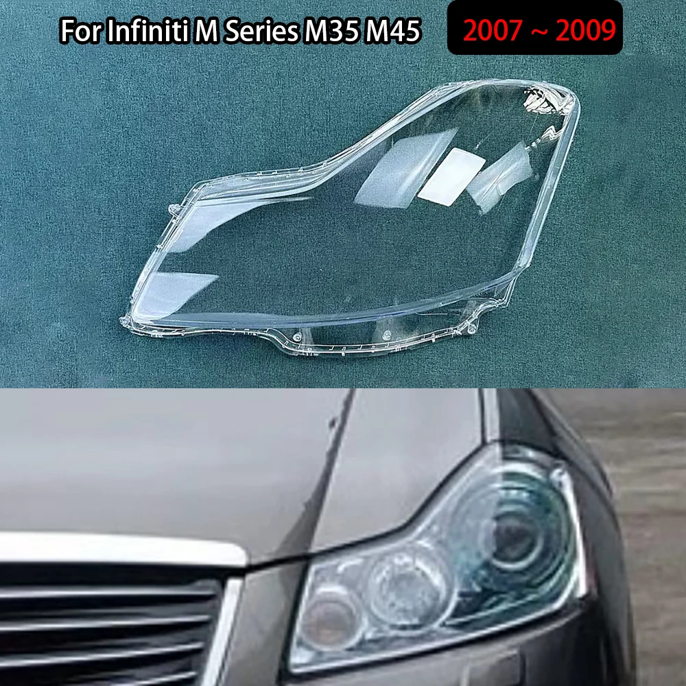 For Infiniti M Series M35 M45 2007 2008 2009  Headlamp Transparent Lampshade Shell Masks Headlight Cover Lens Plexiglass