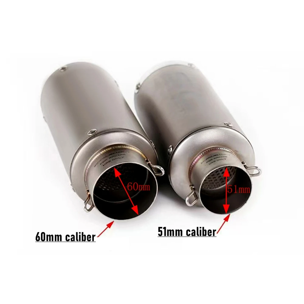 Universal 51MM/60MM Motorcycle Exhaust Pipe Muffler With DB Killer For Z900 Z400 Ninja200/350 250SR R6 R1 R3 TNT600 Modified