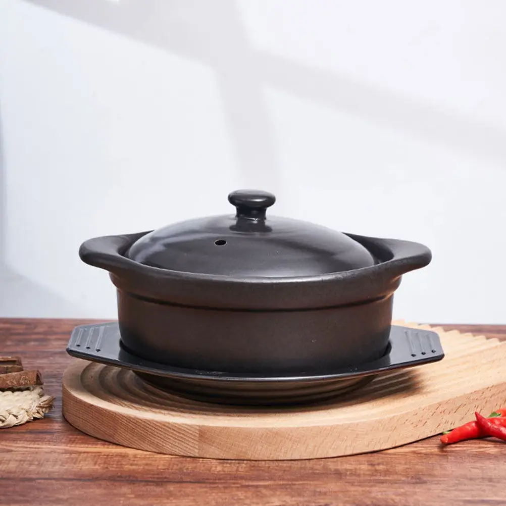 Olla de Cerámica Antiadherente para Guisos, Olla de Cocina con Base Plana, Cacerola para el Hogar, para Cocinar Sopa, Pollo Estofado, Fideos con Arroz