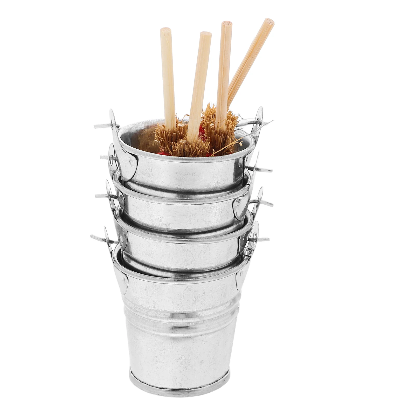 

Home Scene Decorations Dollhouse Miniatures Accessories Small Iron Bucket Mop Basin Bamboo