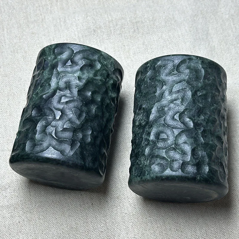 Dark Green Jade Tea Cup Strong Magnetic Medicine King Stone Cup Household Meteorite Frosted