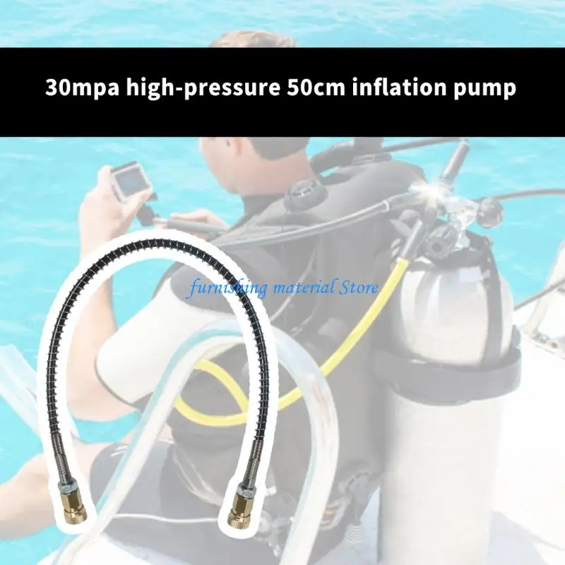 

Y5GD 50cm High Pressure Nylon Hose M10x1 Thread Pneumatics Air Refilling with Spring Wrapped 30Mpa 300Bar 4500psi