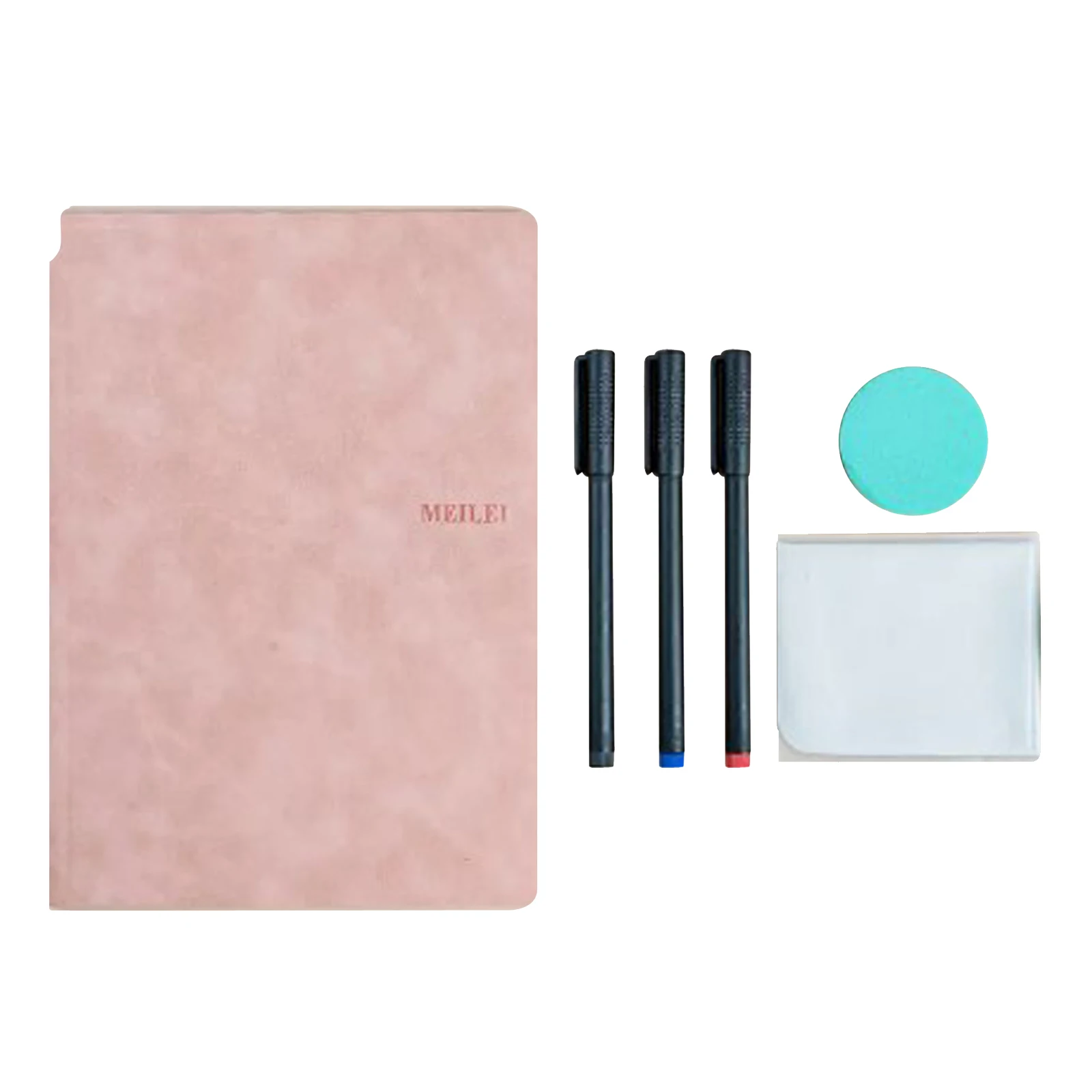 A5 wieder verwendbares Whiteboard-Notebook-Set mit Whiteboard-Stift zum Löschen von Stoff leder Notizblock Wochen planer tragbares, stilvolles Büro