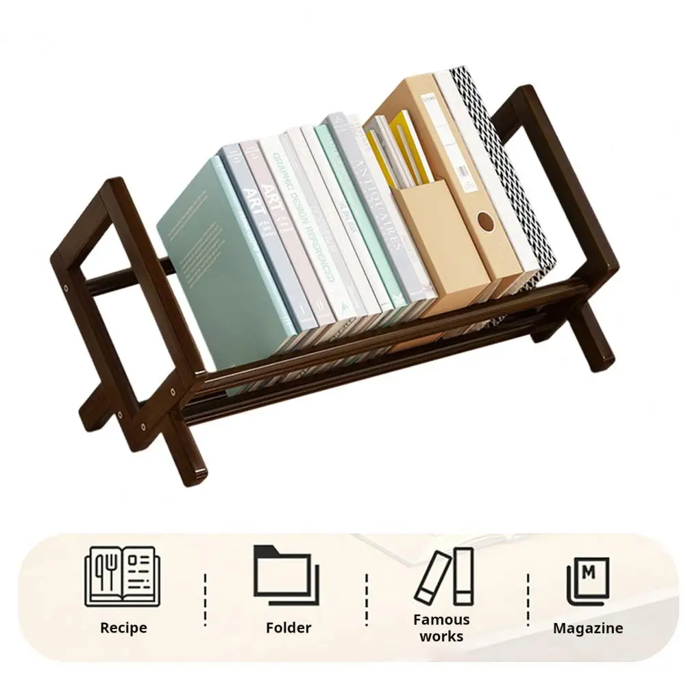 Waterproof Book Organizer High Stability Book Shelf Storage Rack Smooth Edge Easy Installation Desktop Organizer for Magazine