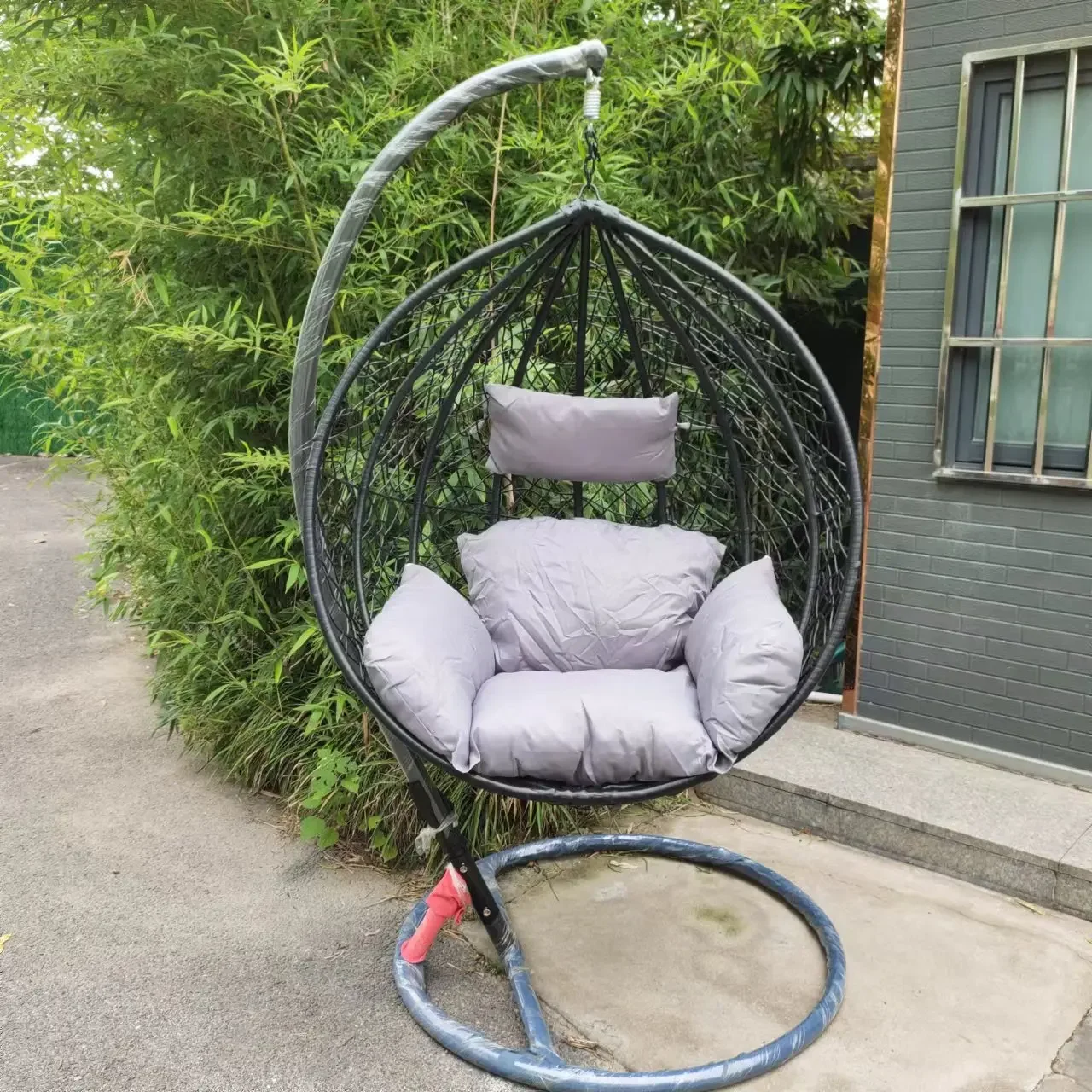 

2026 Outdoor Swing Hanging Chair Outdoor Hammock Metal Hanging Hammock Porch Swing Chair with C Steel Stand