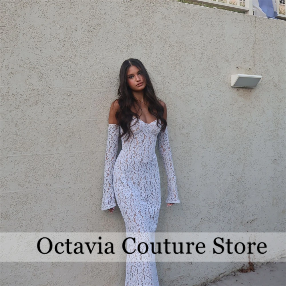 

Lace Prom Dresses Mermaid Women Sweetheart Formal Party Gowns With Gloves Corset Robe Soirées Chic Maxi Birthday Customized