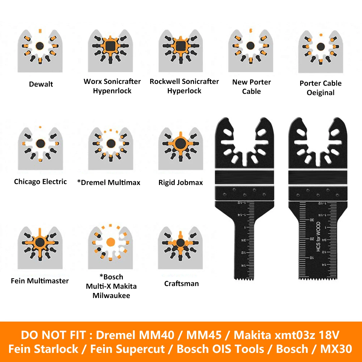 81pcs Multitool Blades High Carbon Steel Mix Oscillating Saw Blades Quick Release Oscillating Blades Multifunctional Swing Blade