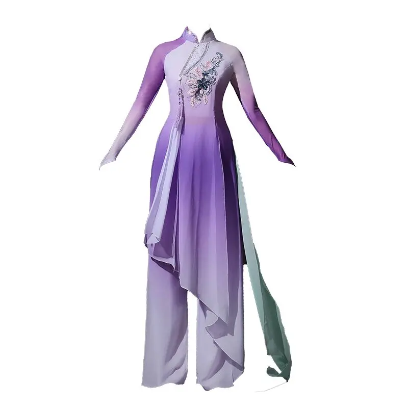 Purple Classic Dance Costume Beautiful Chinese Yangko Dance Performance Clothing Traditional Clothes