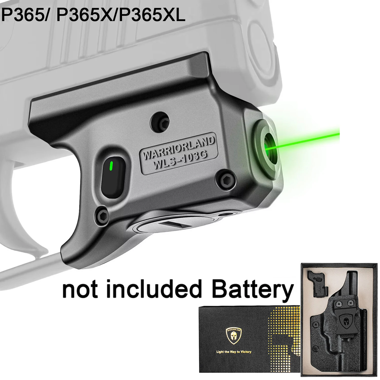 Green-Red Laser Light,Not Provide Battery,and Kydex Holster Combo Tailored Fit For Sig Sauer P365/P365X/P365XL