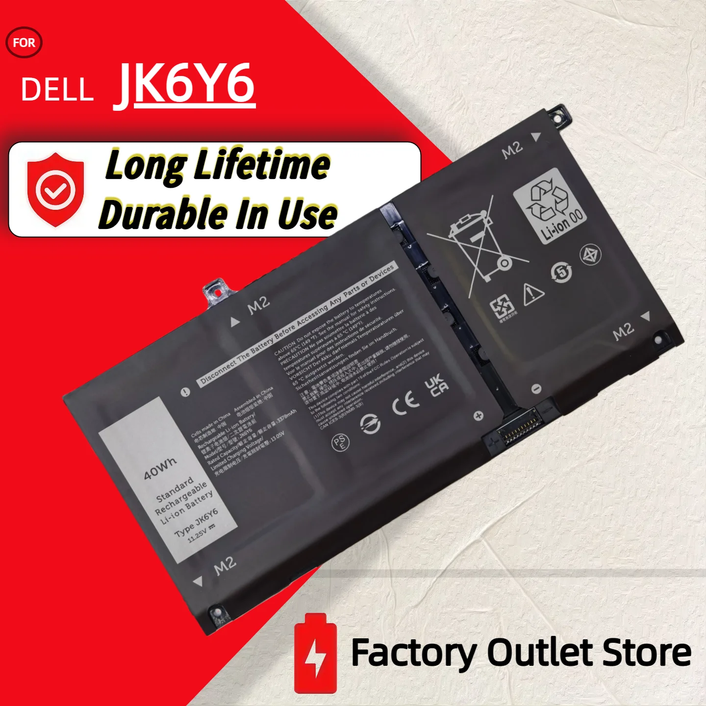 الجملة والتجزئة ❗ ❗ ❗   JK6Y6 40WH H5CKD 53WH لـ Dell Latitude 3410 3510 Vostro 14 5402 5501 5502 Inspiron 5300 5301 9077G