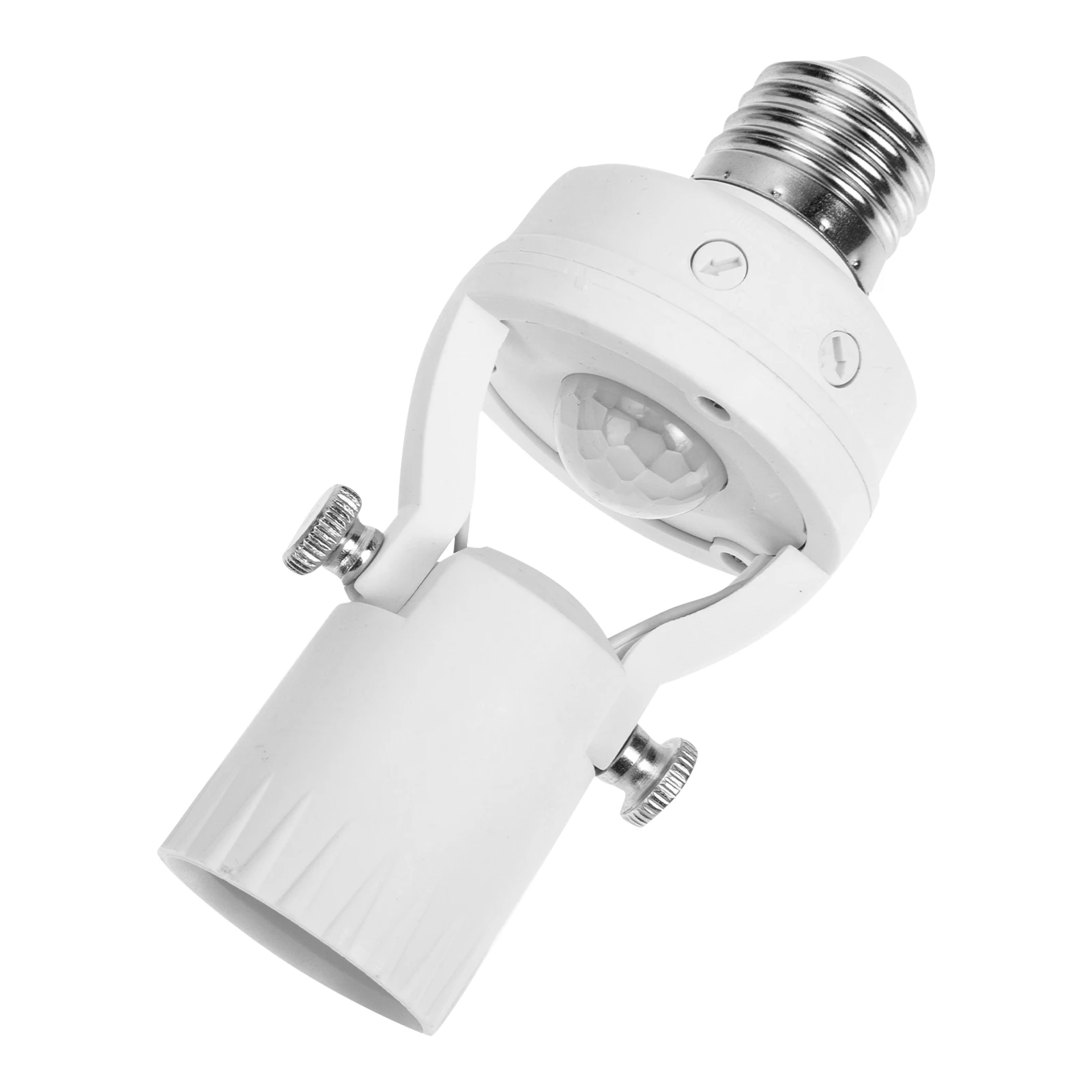 

E27 Sensor Lamp Holder Socket Adjustable Light Holders White Base Infrared Sensitivity Sturdy Durable Wide Use Schools Hotels