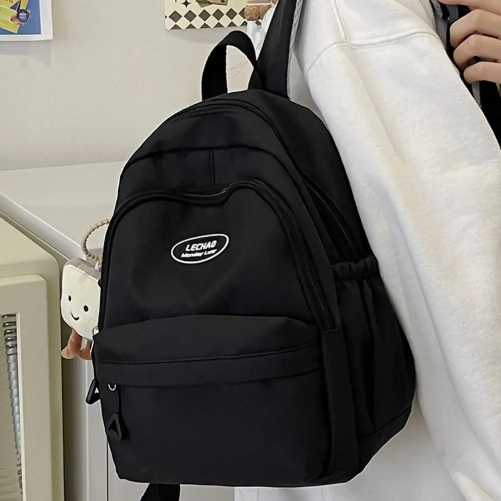 Kawaii Large Capacity Backpack Nylon Candy Color Bookbags Shoulder Bag Student