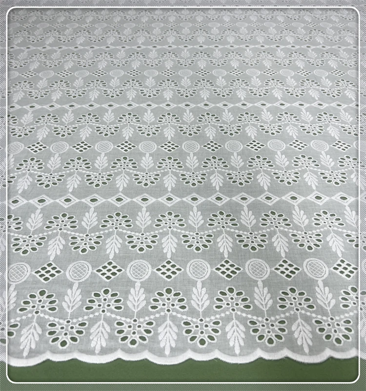 Hollow Embroidered Cotton Fabric for DIY Dress, Clothing-Making Material, Crafting Supplies with Hollow Embroidery Design Fabric view 3