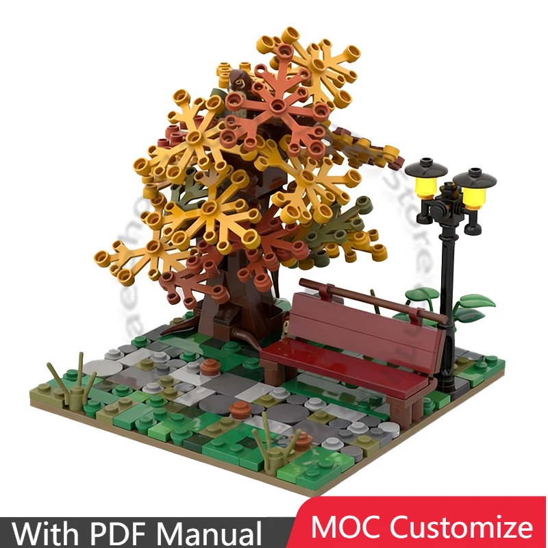 

283 детали: Конструктор «Осенний парк» MOC, модульный, настраиваемый, креативный дизайн, развивающая игрушка для мальчиков, подарок на Рождество