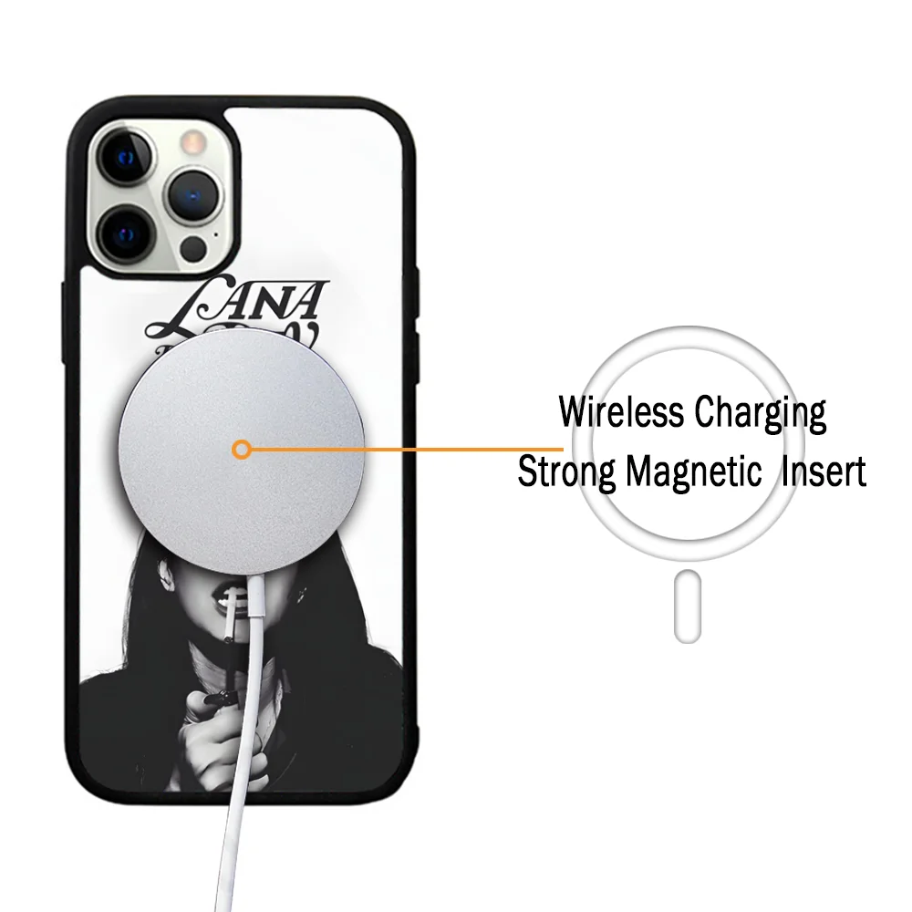 L-Lana Del Rey Singer Phone Case For IPhone 11 12 13 14 15 Plus Pro Max Mirror Acrylic Cover For Magsafe Wireless Charging