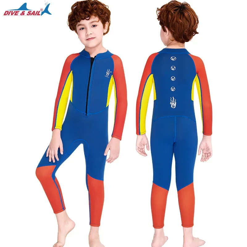 Children's Neoprene Diving Suit, Keep Warm, Full Body, Long Sleeve, Thermal Surfing, Snorkeling Swimsuit, Boys, 2.5mm