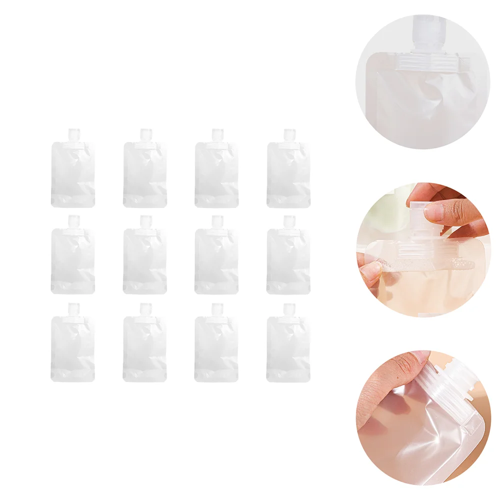 12 Pcs Lotion Bag Refillable Pouch Travel Leakproof Containers Space-Saving Shampoo Storage for