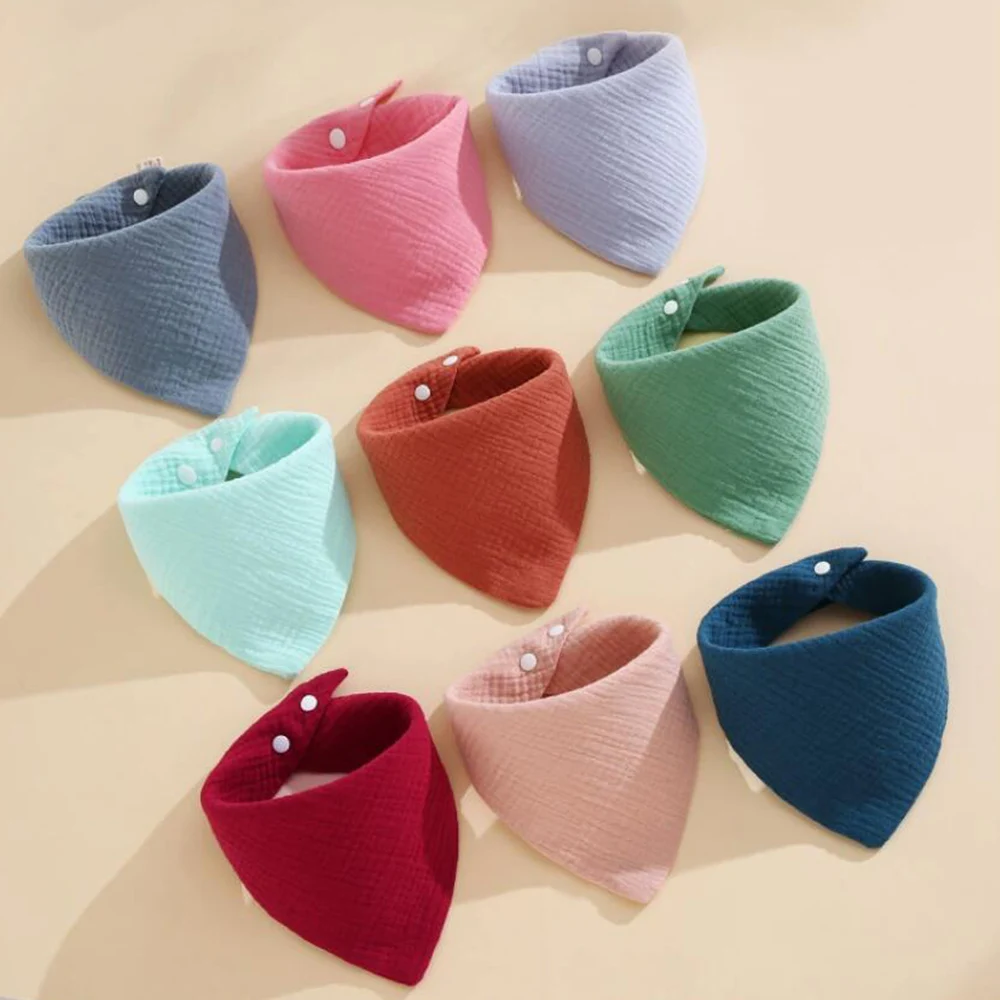 

Mulsin Baby Bibs Triangle Solid Color Soft Breathable Baby Bandana Drool Bibs Adjustable Saliva Towel Burp Cloth For Drool Teeth
