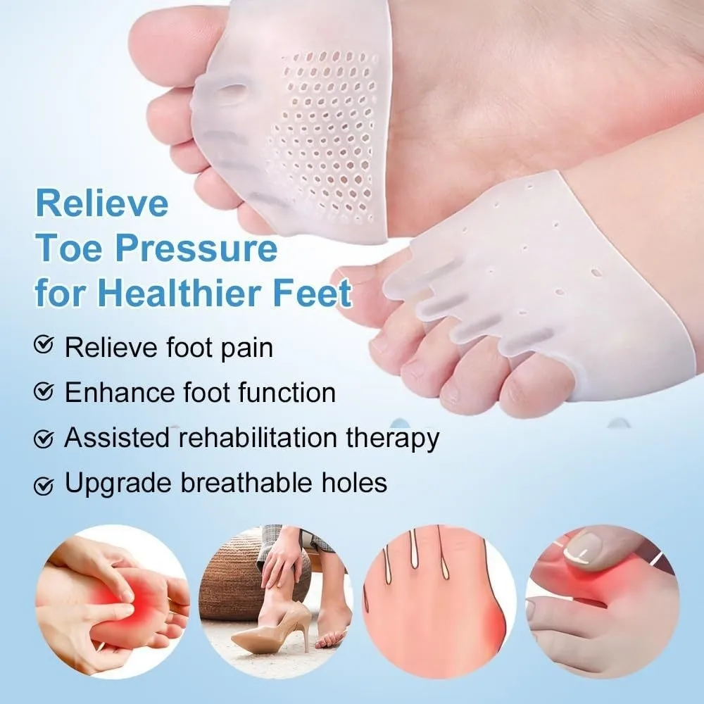 New SEBS Forefoot Pads Honeycomb Cushioning Toe Separation Toe Spacer Pads Reusable Waterproof Toe Separators Adult Foot Care