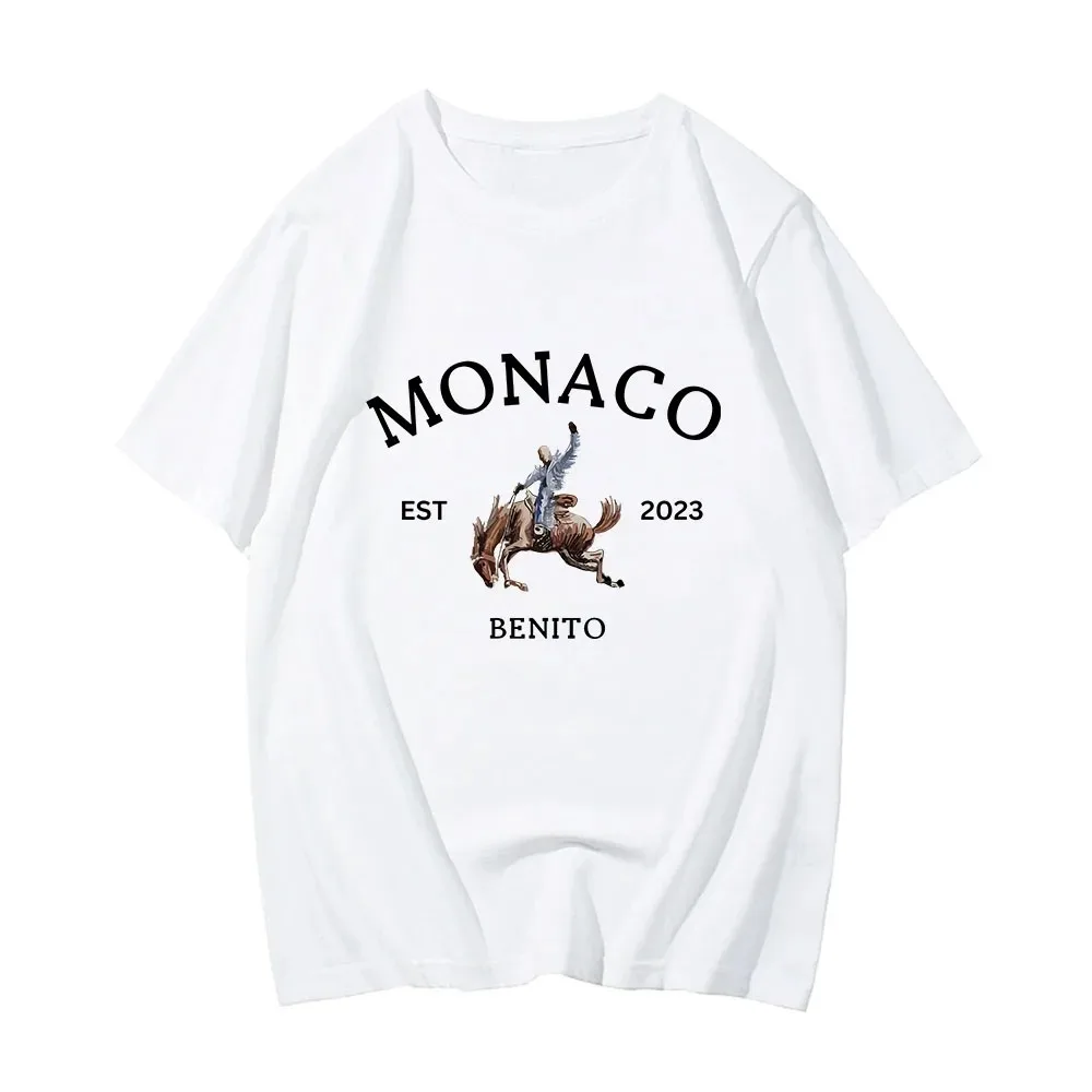 Cotton Mens Tee-shirt Album Nadie Sabe Lo Que Va Pasar Manana T-shirt Bad Bunny Monoco Bentio Tshirt Rapper Graphic Printing Tee