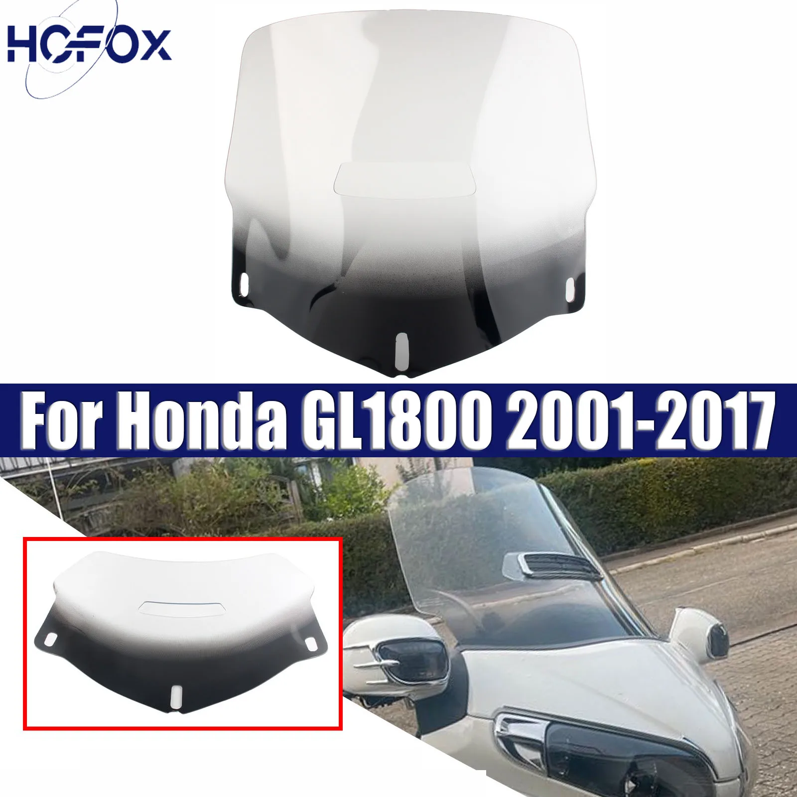 

For Honda GL1800 2001-2017 Windshield Motorcycles Deflector Viser Visor Screens Windscreen