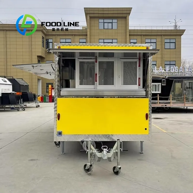 Square Box Mobile Food Truck - Freezer-Equipped Hotdog Burger Coffee Sushi Ice Cream Concession Food Trailer Customized