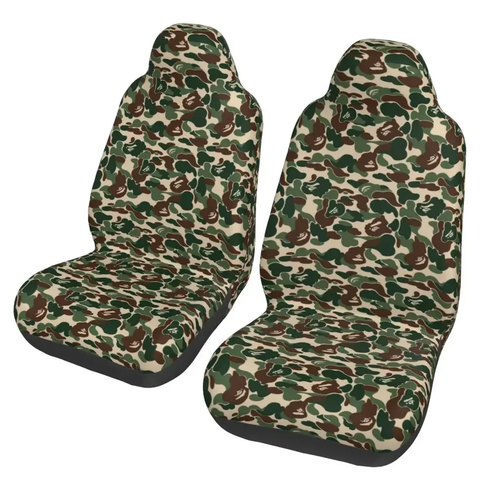 

Military Green Camo 2PCS Car Front Seat Cover Suitable For Most Car Models, Beautiful Anti Fouling And Elastic Car Seat Covers