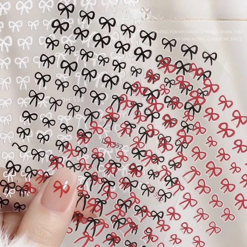 5pcs Mini Bow Stickers Kawaii Colorful Ribbon Bowknot Decals DIY Camera Phone Case Decorations Stickers Adhesive Decals