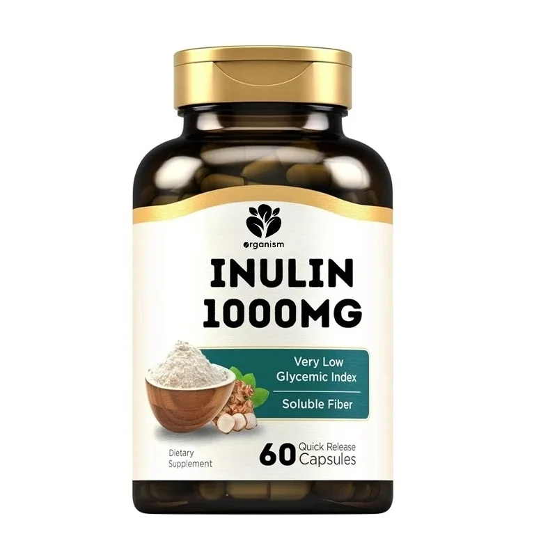 

Органические капсулы инулина 1000 мг, 60 капсул, добавка с растворимыми волокнами | Без ГМО, без глютена