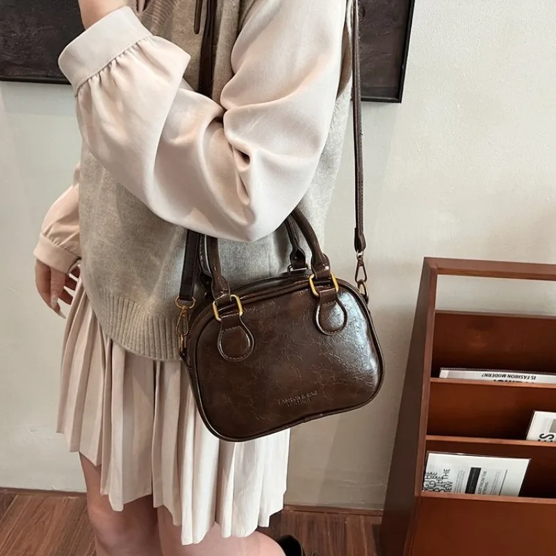 

Luxury Travel Leather Tote Bag High End Paris Vintage Classic Craft Casual Simple Crossbody Messenger Bag Elegant Ladies Long