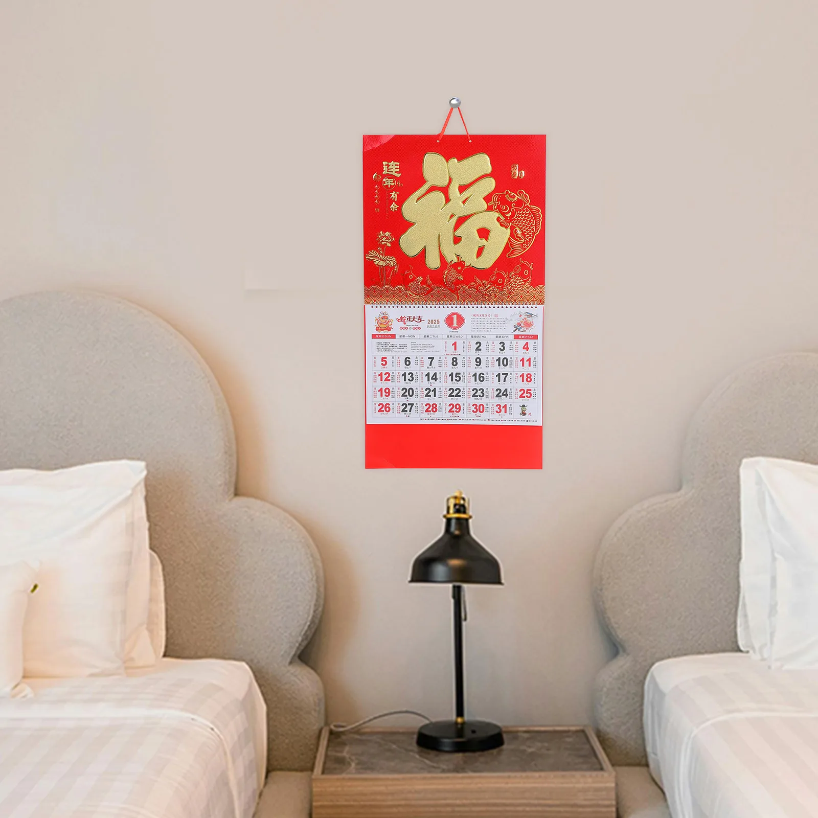 

Year Wall Calendar 2025 Lunar Monthly Planner Hanging Traditional Daily Calendars Office Decor Snake Theme Year of Snake