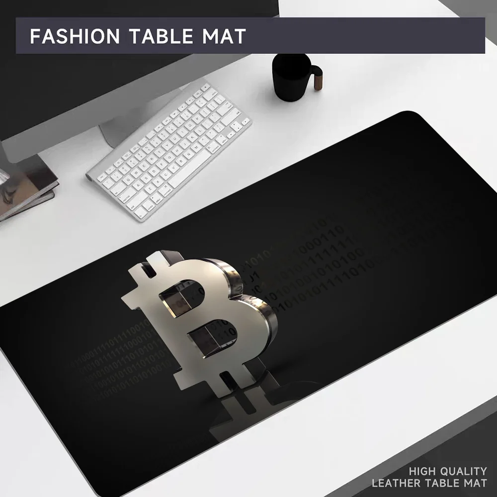 Alfombrilla de ratón Bitcoin de 80x30cm XL, tapete de escritorio para ordenador de oficina, teclado de mesa, alfombrilla de ratón grande para ordenador portátil, cojín para dormitorio