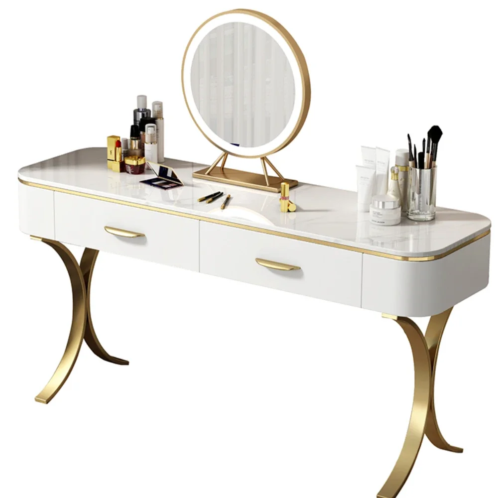 

Light Luxury Stone Plate Dressing Table Simple Modern Bedroom Makeup Table