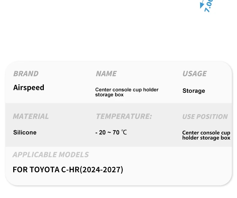 Für TOYOTA C-HR 2024 2025 2026 2027 Auto-Mittelkonsolen-Getränkehalter-Aufbewahrungsbox Kratzfestes, verschleißfestes Silikon-Dekor-Zubehör – Detail 10
